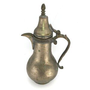 Vintage saudi arabia hinged metal Coffee pot  8"T by 6"W